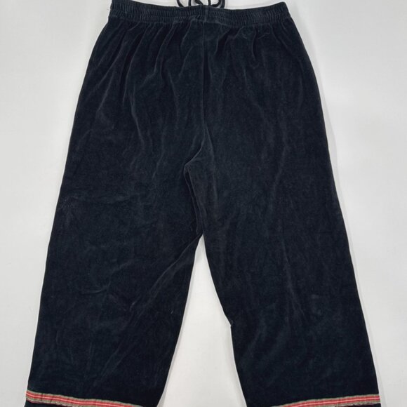 MICHAEL SIMON Womens Pant Suit Set Black Velour Christmas Embroidered Holiday - Picture 7 of 16